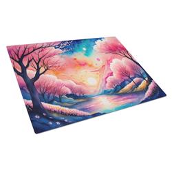 DAC1422LCB 15 x 12 in. Unisex Cherry Blossom in Color Glass Cutting Board - Large