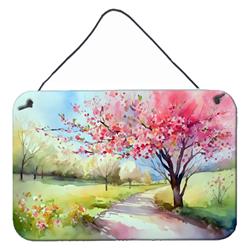 DAC1672DS812 12 x 8 in. Unisex Michigan Apple Blossoms in Watercolor Wall or Door Hanging Prints