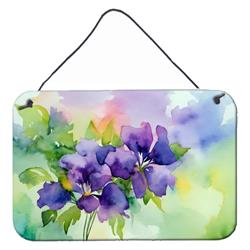 DAC1687DS812 12 x 8 in. Unisex Jersey Violet in Watercolor Wall or Door Hanging Prints