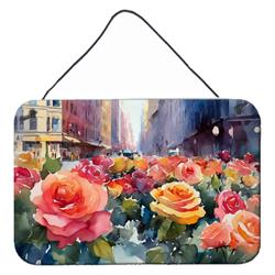 DAC1691DS812 12 x 8 in. York Rose in Watercolor Wall or Door Hanging Prints