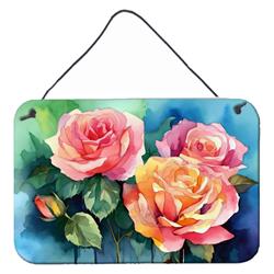 DAC1692DS812 12 x 8 in. York Rose in Watercolor Wall or Door Hanging Prints