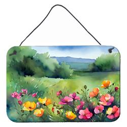 DAC1696DS812 12 x 8 in. Unisex North Dakota Wild Prairie Roses in Watercolor Wall or Door Hanging Prints