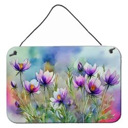 DAC1705DS812 12 x 8 in. Unisex South Dakota Pasque Flowers in Watercolor Wall or Door Hanging Prints