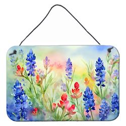 DAC1708DS812 12 x 8 in. Unisex Texas Bluebonnets in Watercolor Wall or Door Hanging Prints