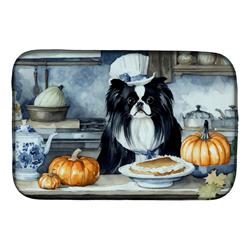 21 x 14 in. Unisex Japanese Chin Fall Kitchen Pumpkins Dish Drying Mat