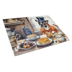 DAC1772LCB 15 x 12 in. Unisex French Bulldog Fall Kitchen Pumpkins Glass Cutting Board - Large