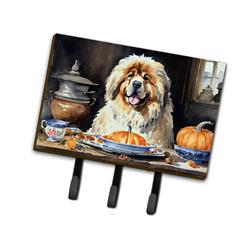 9 x 6 in. Unisex Tibetan Mastiff Fall Kitchen Pumpkins Leash or Key Holder