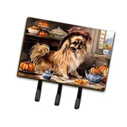 9 x 6 in. Unisex Tibetan Spaniel Fall Kitchen Pumpkins Leash or Key Holder