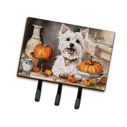 9 x 6 in. Unisex Westie Fall Kitchen Pumpkins Leash or Key Holder