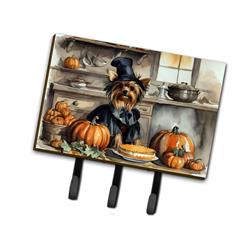 9 x 6 in. Unisex Yorkie Fall Kitchen Pumpkins Leash or Key Holder