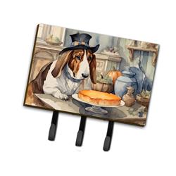 9 x 6 in. Unisex Basset Hound Fall Kitchen Pumpkins Leash or Key Holder
