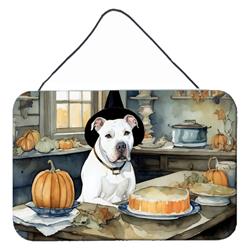 DAC1726DS812 12 x 8 in. Unisex Pit Bull Terrier Fall Kitchen Pumpkins Wall or Door Hanging Prints