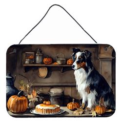 DAC1728DS812 12 x 8 in. Unisex Australian Shepherd Fall Kitchen Pumpkins Wall or Door Hanging Prints
