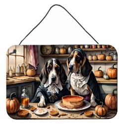 DAC1731DS812 12 x 8 in. Unisex Basset Hound Fall Kitchen Pumpkins Wall or Door Hanging Prints
