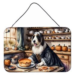 DAC1733DS812 12 x 8 in. Unisex Bearded Collie Fall Kitchen Pumpkins Wall or Door Hanging Prints