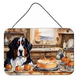 DAC1737DS812 12 x 8 in. Unisex Bernese Mountain Dog Fall Kitchen Pumpkins Wall or Door Hanging Prints