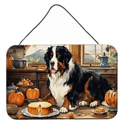 DAC1738DS812 12 x 8 in. Unisex Bernese Mountain Dog Fall Kitchen Pumpkins Wall or Door Hanging Prints