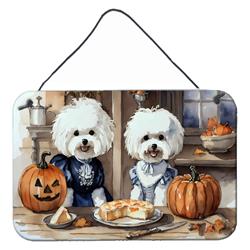 DAC1739DS812 12 x 8 in. Unisex Bichon Frise Fall Kitchen Pumpkins Wall or Door Hanging Prints