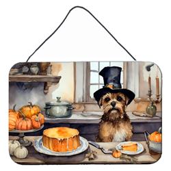 DAC1745DS812 12 x 8 in. Unisex Border Terrier Fall Kitchen Pumpkins Wall or Door Hanging Prints