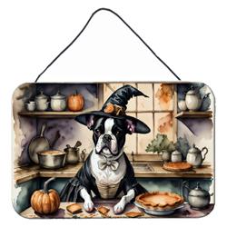 DAC1748DS812 12 x 8 in. Unisex Boston Terrier Fall Kitchen Pumpkins Wall or Door Hanging Prints