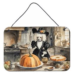 DAC1802DS812 12 x 8 in. Unisex Poodle Fall Kitchen Pumpkins Wall or Door Hanging Prints