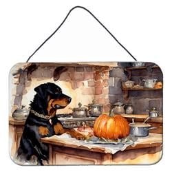 DAC1805DS812 12 x 8 in. Unisex Rottweiler Fall Kitchen Pumpkins Wall or Door Hanging Prints