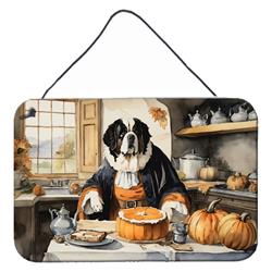 DAC1807DS812 12 x 8 in. Unisex Saint Bernard Fall Kitchen Pumpkins Wall or Door Hanging Prints