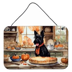 DAC1810DS812 12 x 8 in. Unisex Scottish Terrier Fall Kitchen Pumpkins Wall or Door Hanging Prints