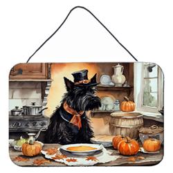 DAC1811DS812 12 x 8 in. Unisex Scottish Terrier Fall Kitchen Pumpkins Wall or Door Hanging Prints