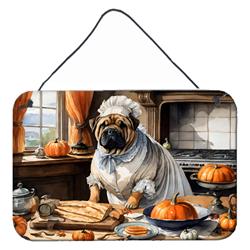 DAC1812DS812 12 x 8 in. Unisex Shar Pei Fall Kitchen Pumpkins Wall or Door Hanging Prints