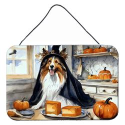 12 x 8 in. Unisex Sheltie Fall Kitchen Pumpkins Wall or Door Hanging Prints