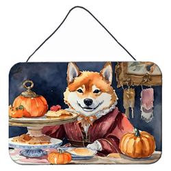 DAC1814DS812 12 x 8 in. Unisex Shiba Inu Fall Kitchen Pumpkins Wall or Door Hanging Prints