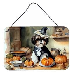 DAC1815DS812 12 x 8 in. Unisex Shih Tzu Fall Kitchen Pumpkins Wall or Door Hanging Prints