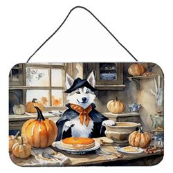 DAC1816DS812 12 x 8 in. Unisex Siberian Husky Fall Kitchen Pumpkins Wall or Door Hanging Prints