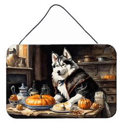 DAC1817DS812 12 x 8 in. Unisex Siberian Husky Fall Kitchen Pumpkins Wall or Door Hanging Prints