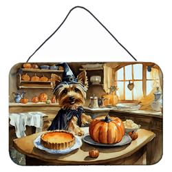 DAC1818DS812 12 x 8 in. Unisex Silky Terrier Fall Kitchen Pumpkins Wall or Door Hanging Prints