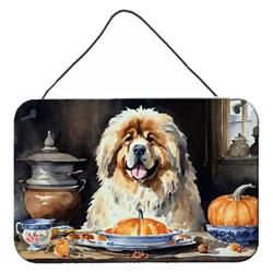DAC1819DS812 12 x 8 in. Unisex Tibetan Mastiff Fall Kitchen Pumpkins Wall or Door Hanging Prints