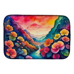 DAC1410DDM 21 x 14 in. Begonias in Color Dish Drying Mat