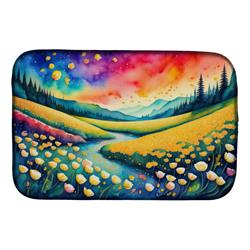 DAC1414DDM 21 x 14 in. Buttercups in Color Dish Drying Mat