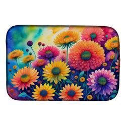 DAC1423DDM 21 x 14 in. Chrysanthemums in Color Dish Drying Mat