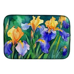 DAC1706DDM 21 x 14 in. Tennessee Iris in Watercolor Dish Drying Mat