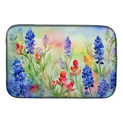 DAC1708DDM 21 x 14 in. Texas Bluebonnets in Watercolor Dish Drying Mat