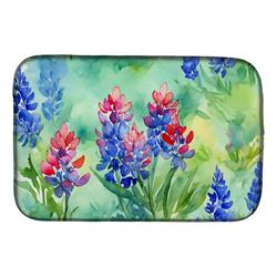 DAC1709DDM 21 x 14 in. Texas Bluebonnets in Watercolor Dish Drying Mat
