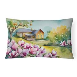 DAC1661PW1216 16 x 12 in. Unisex Louisiana Magnolias in Watercolor Fabric Decorative Pillow -  Carolines Treasures