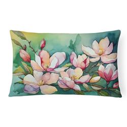 DAC1663PW1216 16 x 12 in. Unisex Louisiana Magnolias in Watercolor Fabric Decorative Pillow -  Carolines Treasures