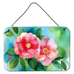 DAC1621DS812 12 x 8 in. Unisex Alabama Camellia in Watercolor Wall or Door Hanging Prints