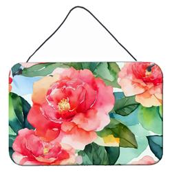 DAC1622DS812 12 x 8 in. Unisex Alabama Camellia in Watercolor Wall or Door Hanging Prints