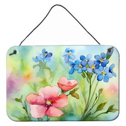 DAC1623DS812 12 x 8 in. Unisex Alaska Forget-me-nots in Watercolor Wall or Door Hanging Prints