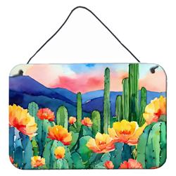 DAC1626DS812 12 x 8 in. Unisex Arizona Saguaro Cactus Blossom in Watercolor Wall or Door Hanging Prints