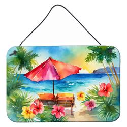 DAC1643DS812 12 x 8 in. Unisex Hawaii Hawaiian Hibiscus in Watercolor Wall or Door Hanging Prints